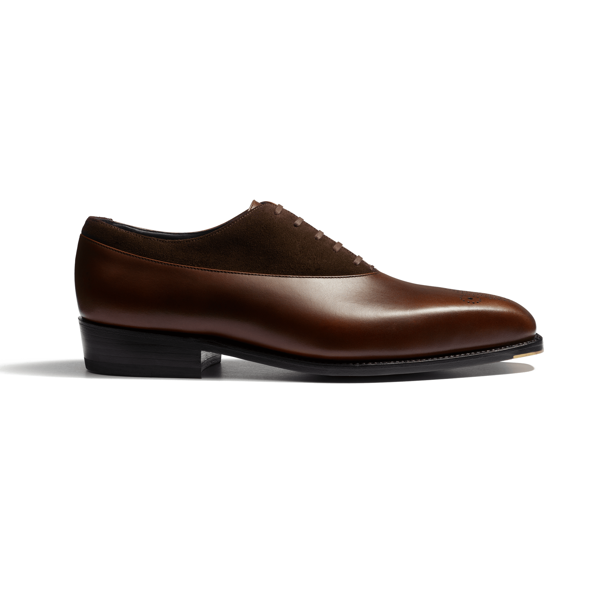 Richelieu Asymétrique Fusain [homme cuir veau nuancé café et veau velours marron]