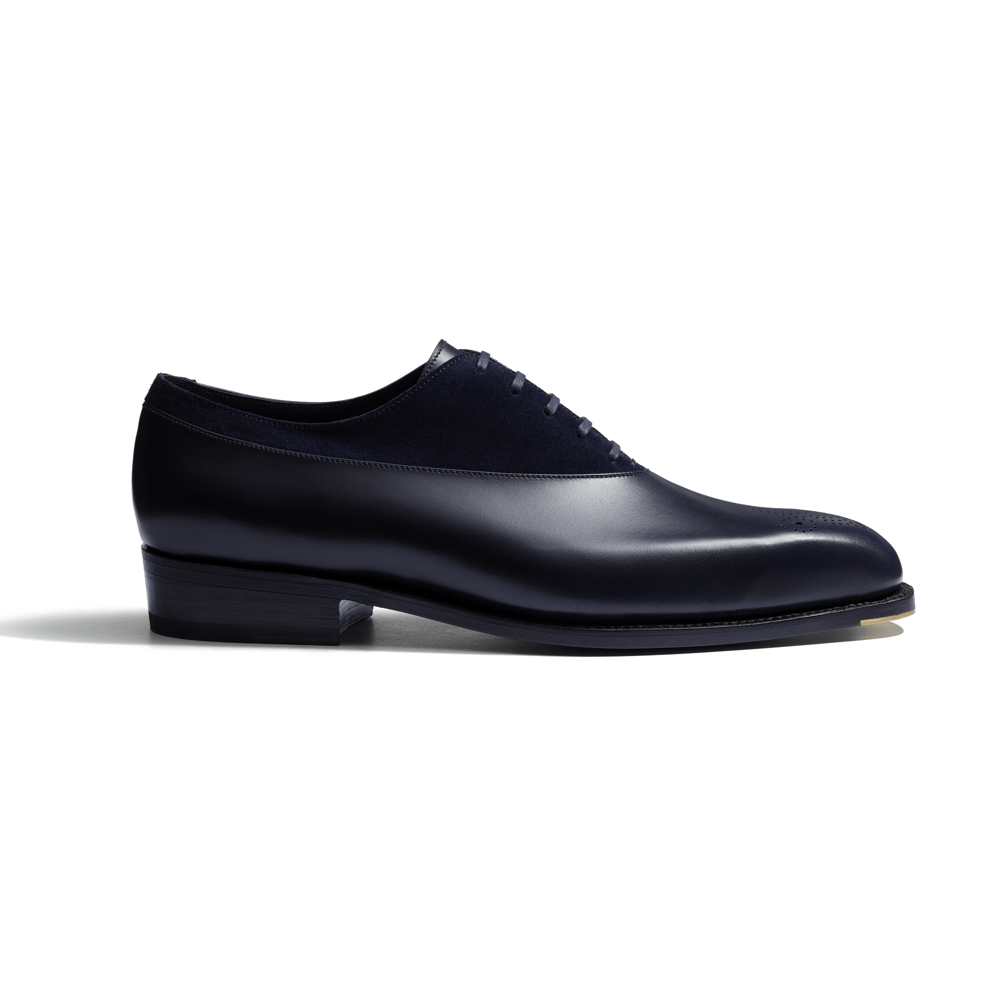 Fusain Asymetrical Oxford [Men Initial navy boxcalf & navy suede calf leather]