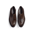 Derby demi-chasse [homme cuir lisse marron patiné]