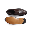 Derby demi-chasse [homme cuir lisse marron patiné]