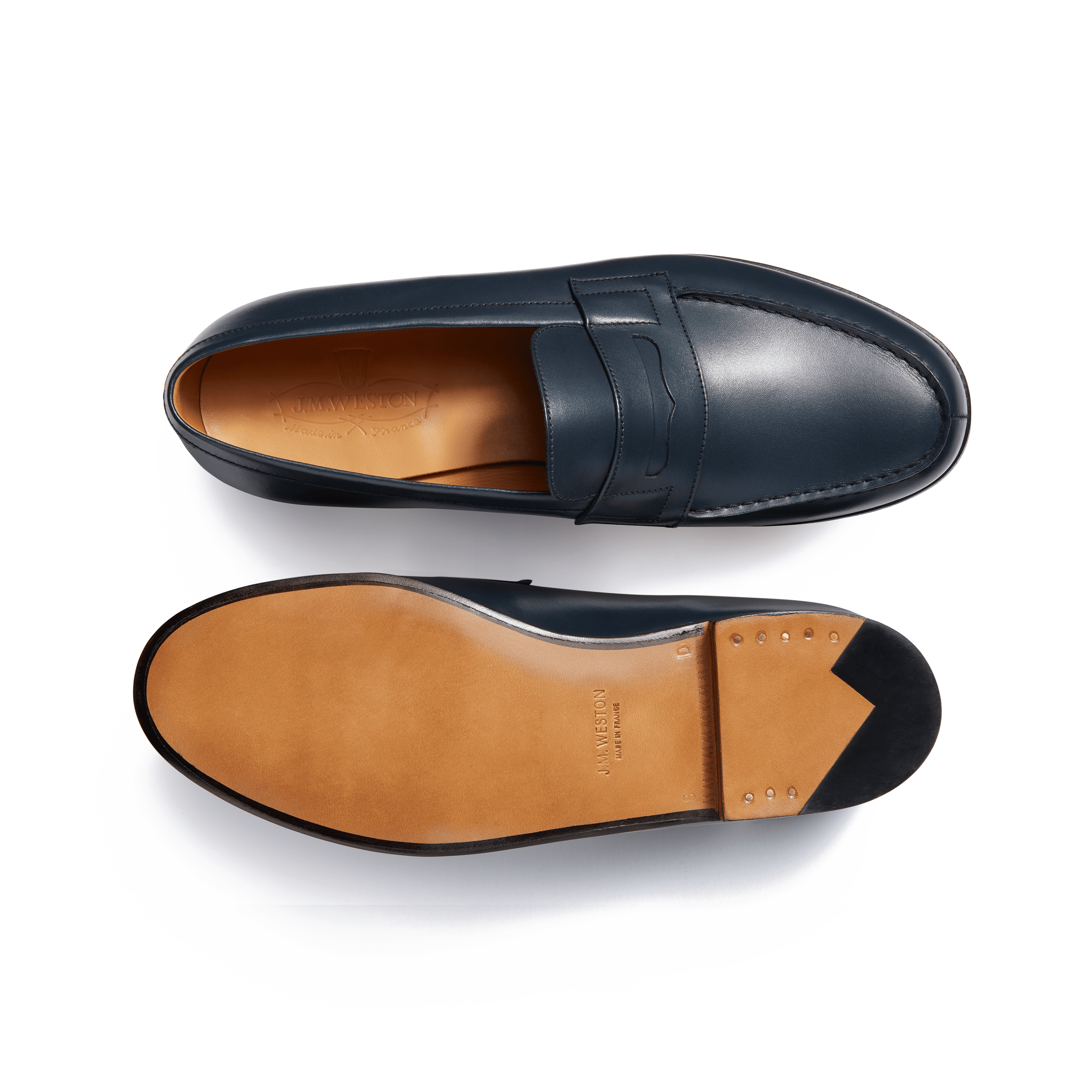 Men's Blue Leather 180 Loafer | J.M. Weston Men's Blue Leather 180 Loafer | J.M. Weston
