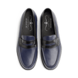 Mocassin 180 [homme cuir lisse noir et bleu océan]