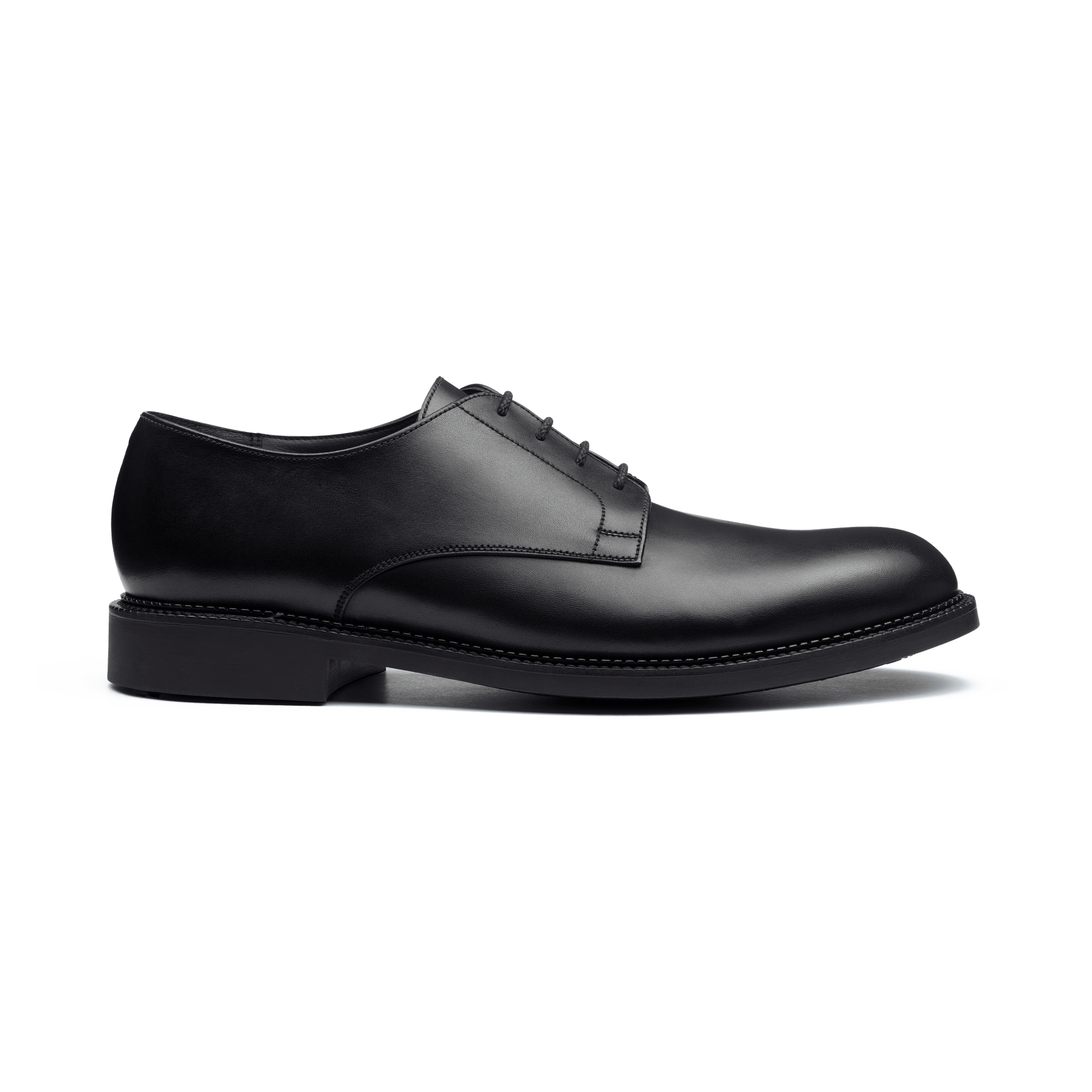 Derby Miles [homme cuir lisse noir]