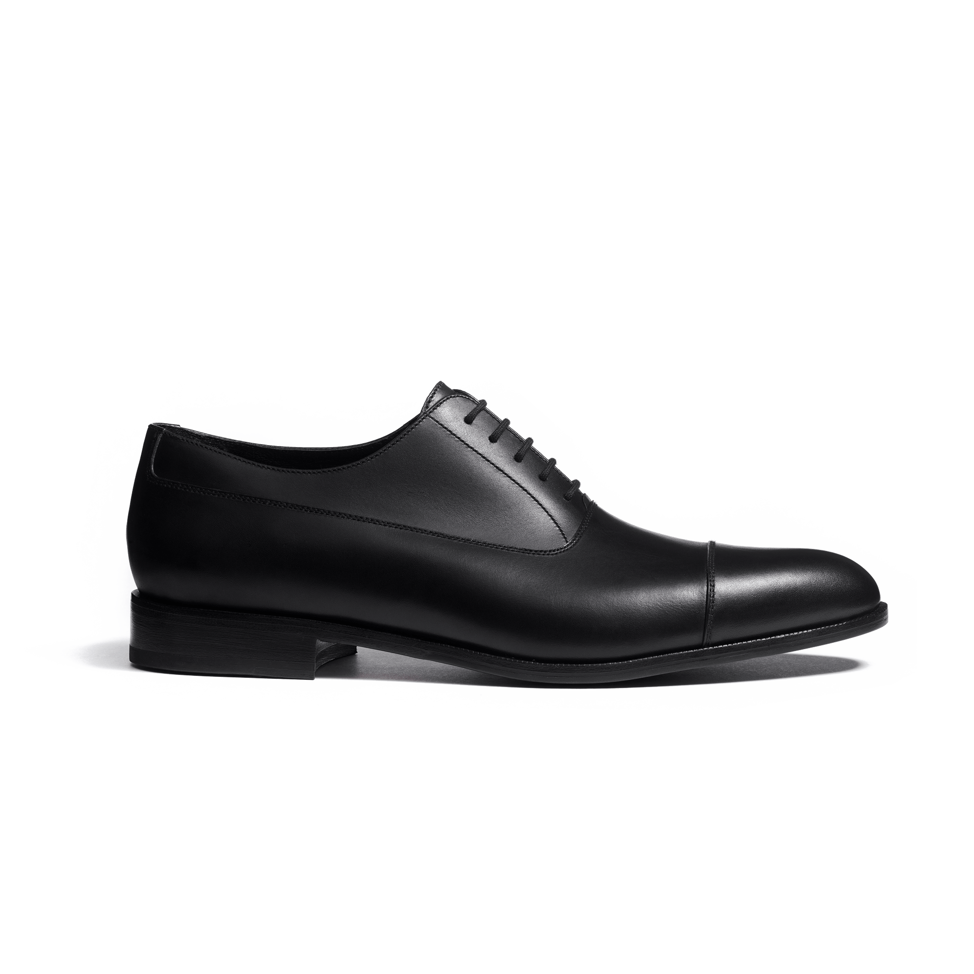 West Cap-toe Oxford Shoe[Men Black soft calfskin]