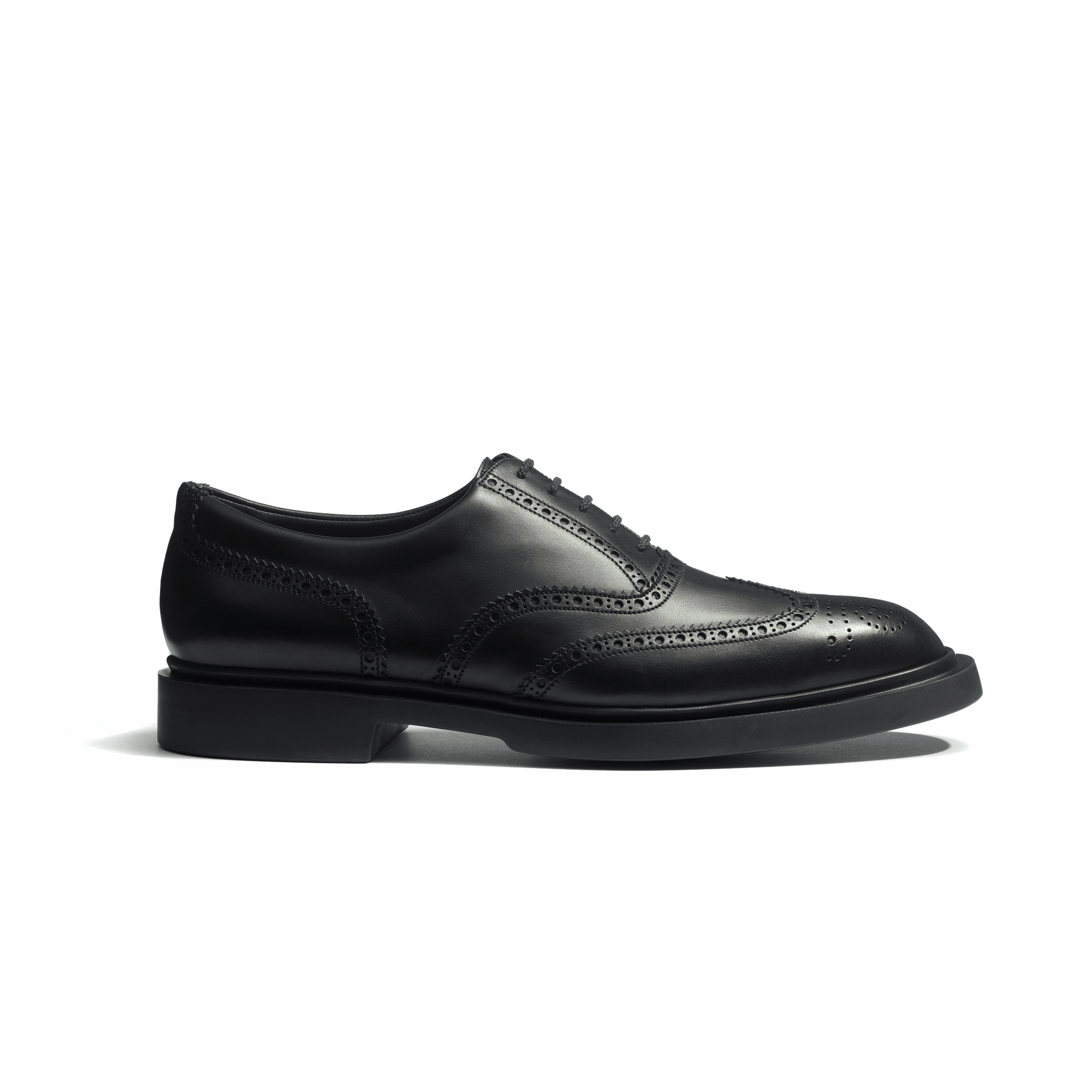 Walker Oxford with perforations[Men Black soft calfskin]