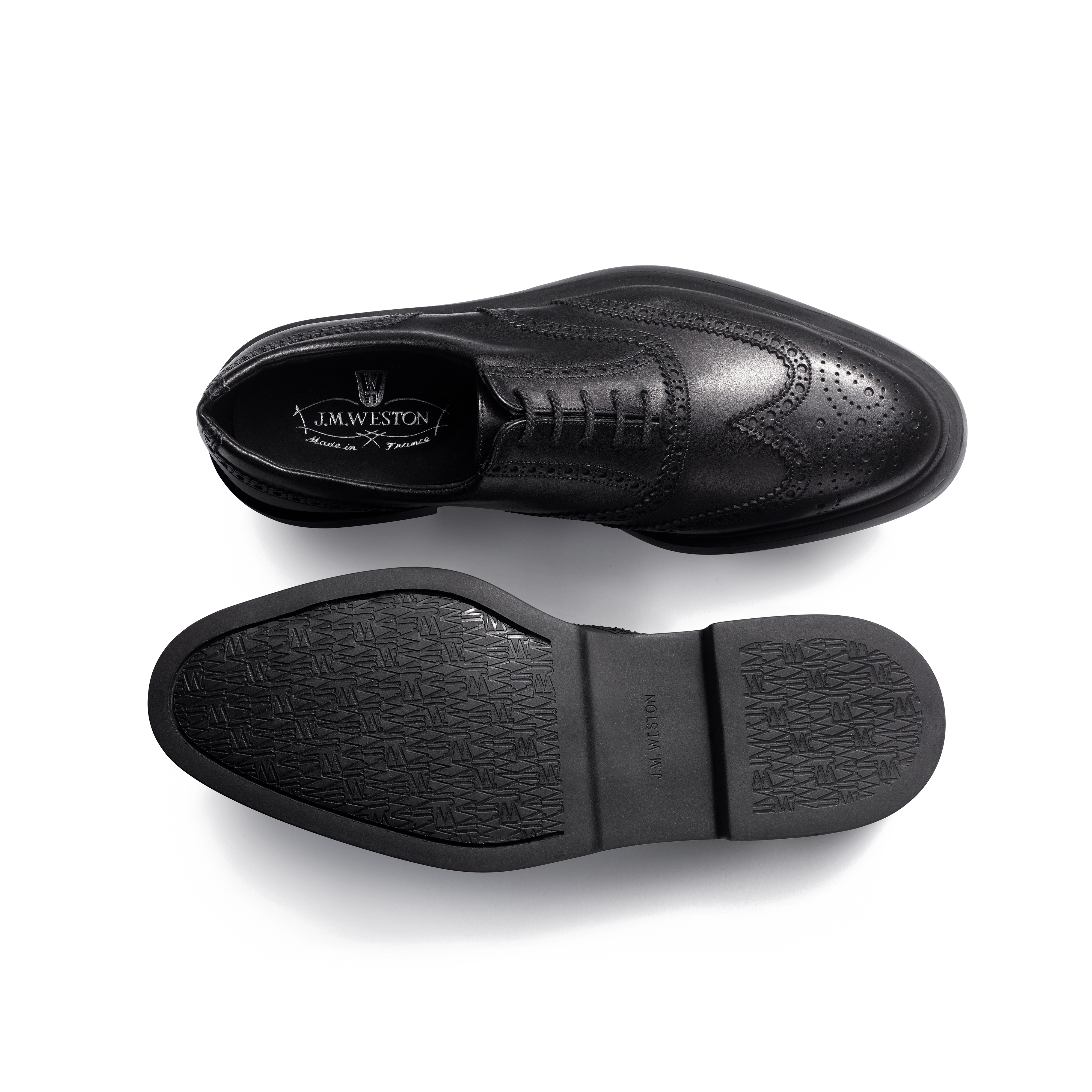 Men's Walker Oxford with perforations in Black Leather | J.M. Weston Men's Walker Oxford with perforations in Black Leather | J.M. Weston