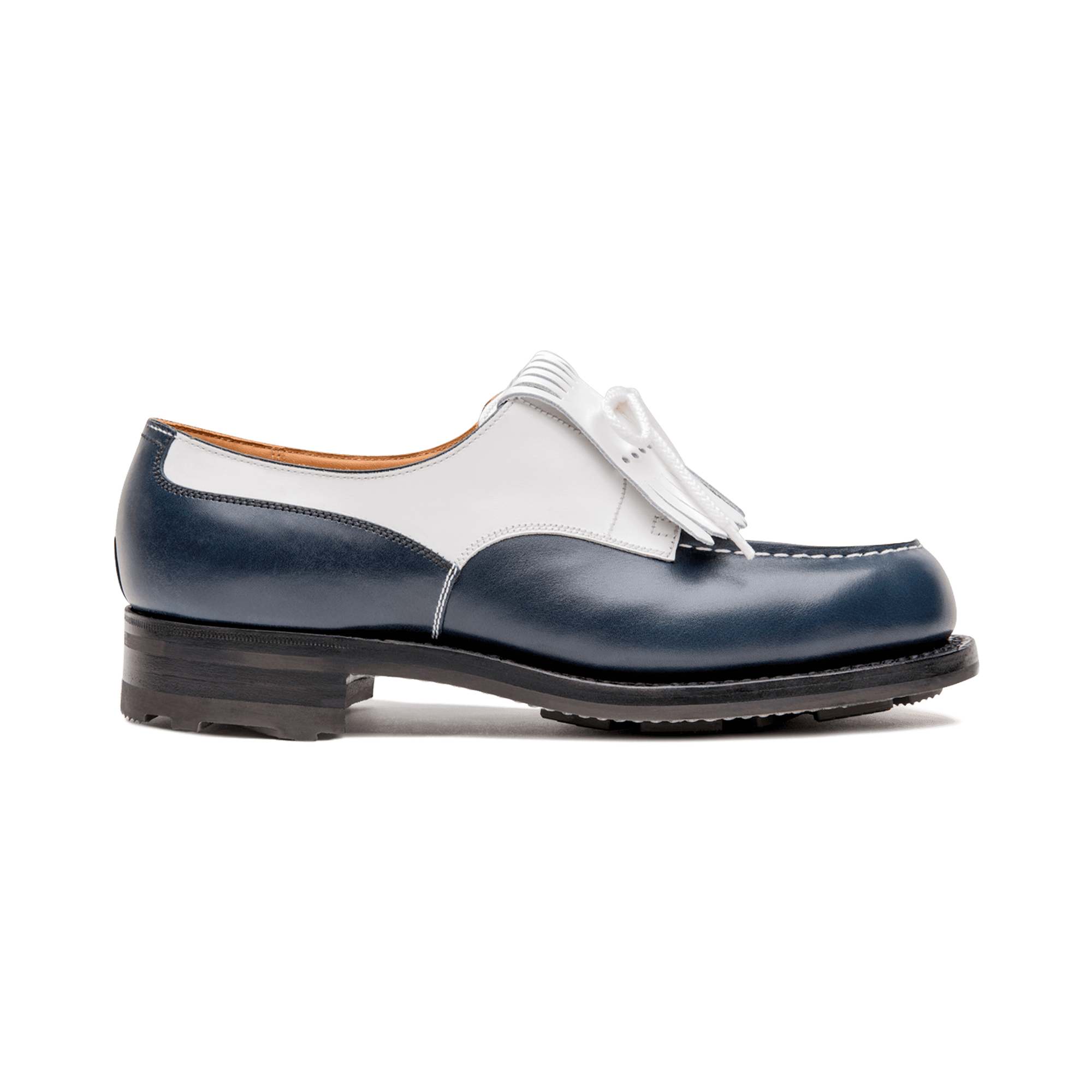 Derby Golf [femme cuir lisse bleu blanc]