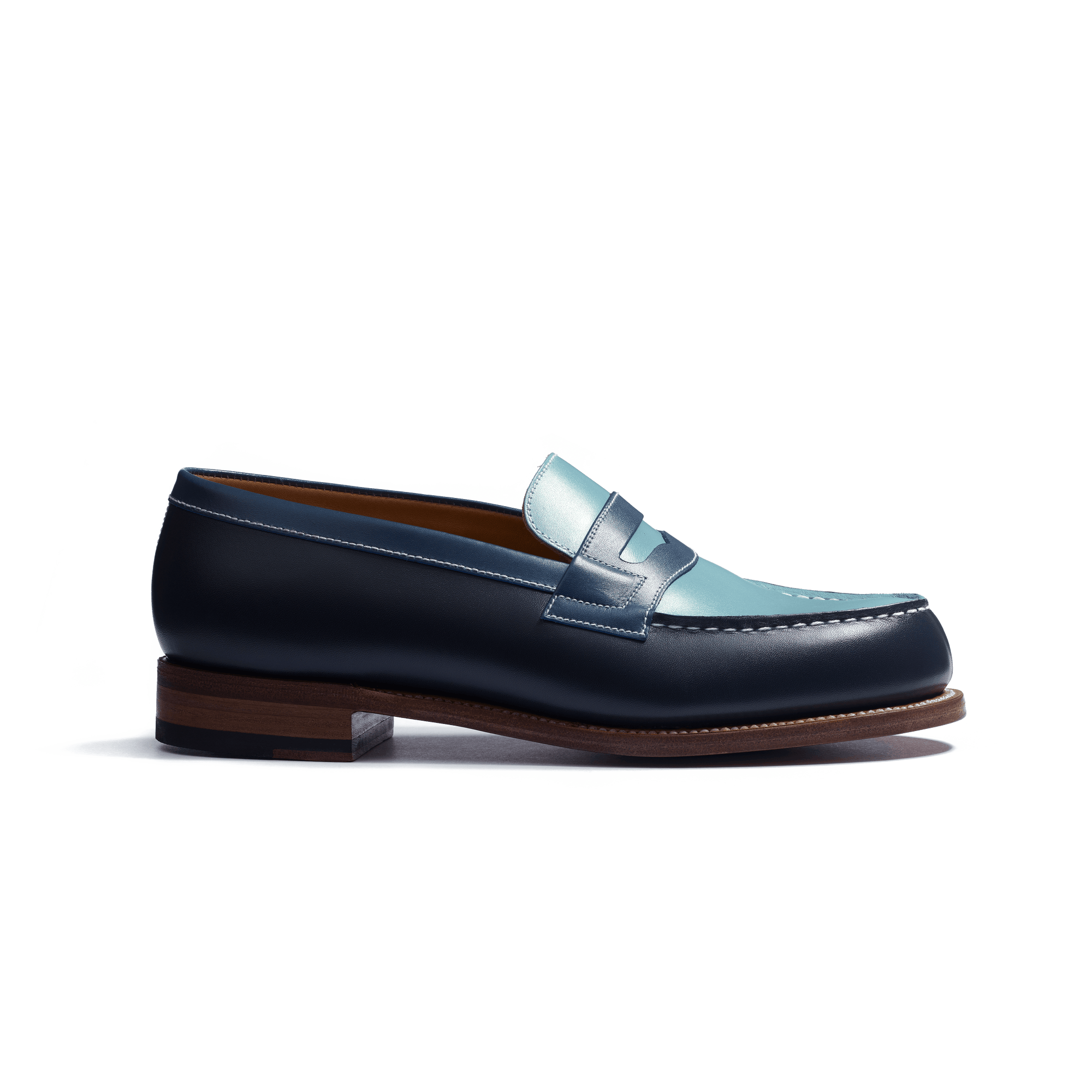 Mocassin 180 [femme cuir veau box camaïeu de bleu]