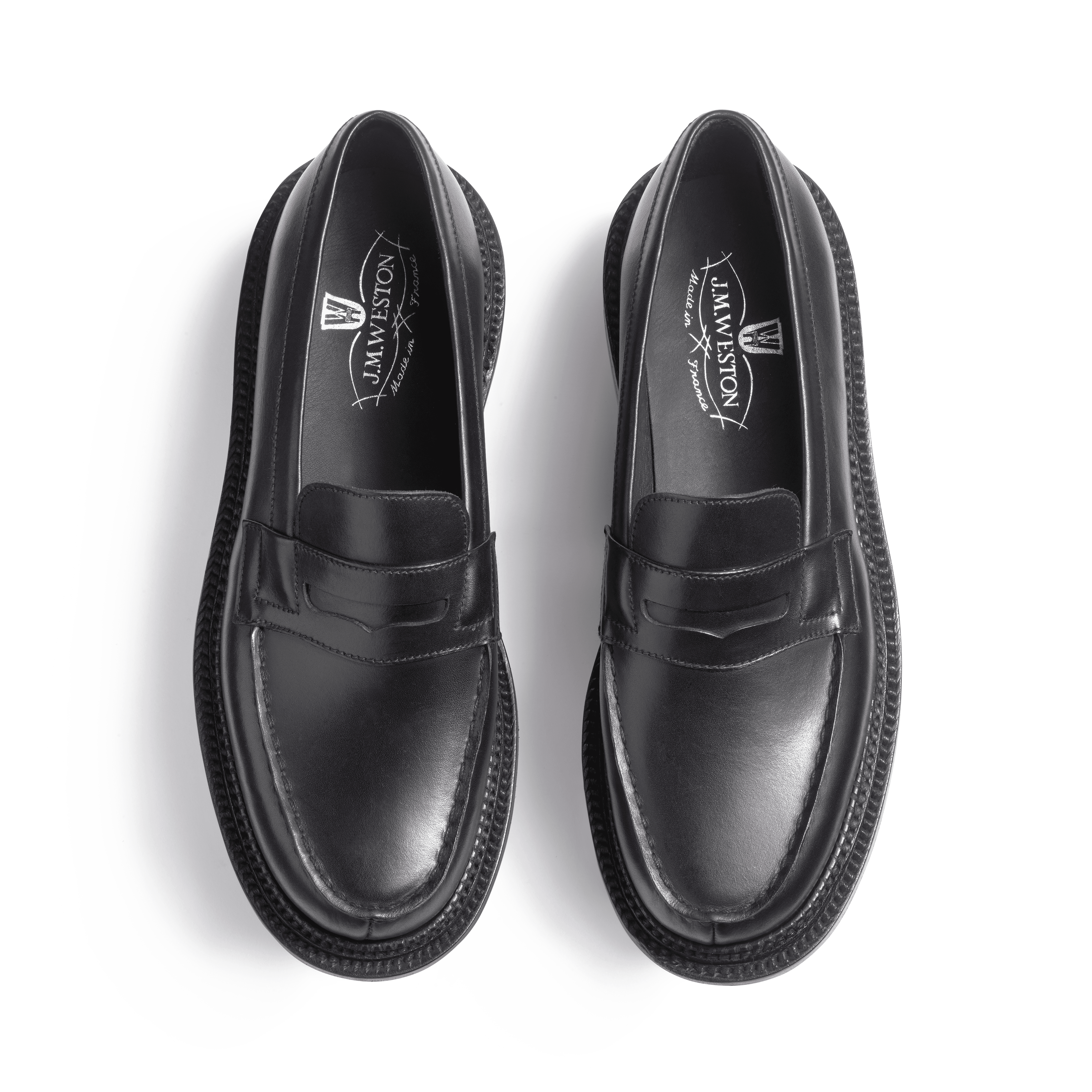 Women's Black Leather 180 Triple Sole Loafer | J.M. Weston Women's Black Leather 180 Triple Sole Loafer | J.M. Weston