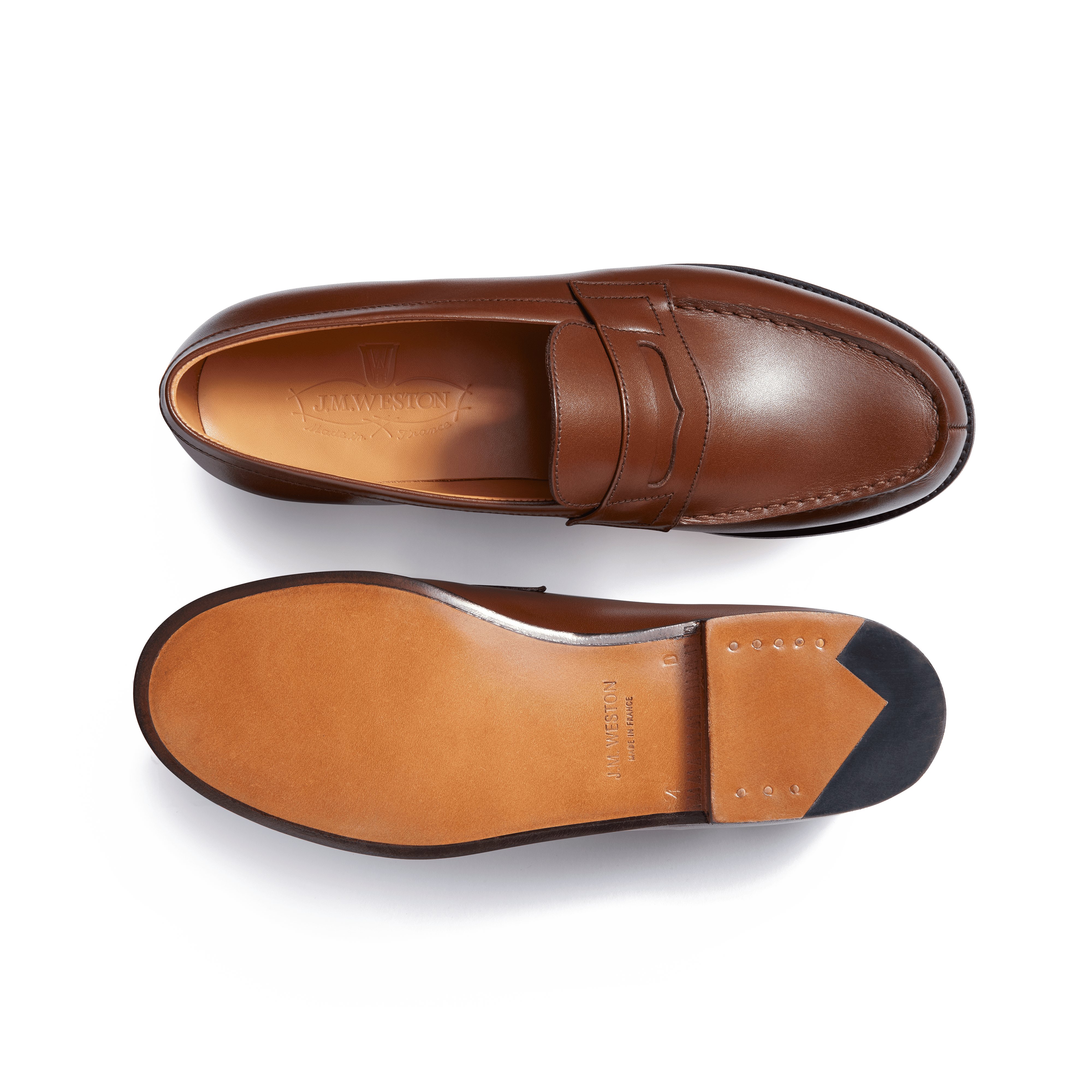 Women's Light Brown Leather Menton Loafer – J.M. Weston Women's Light Brown Leather Menton Loafer – J.M. Weston