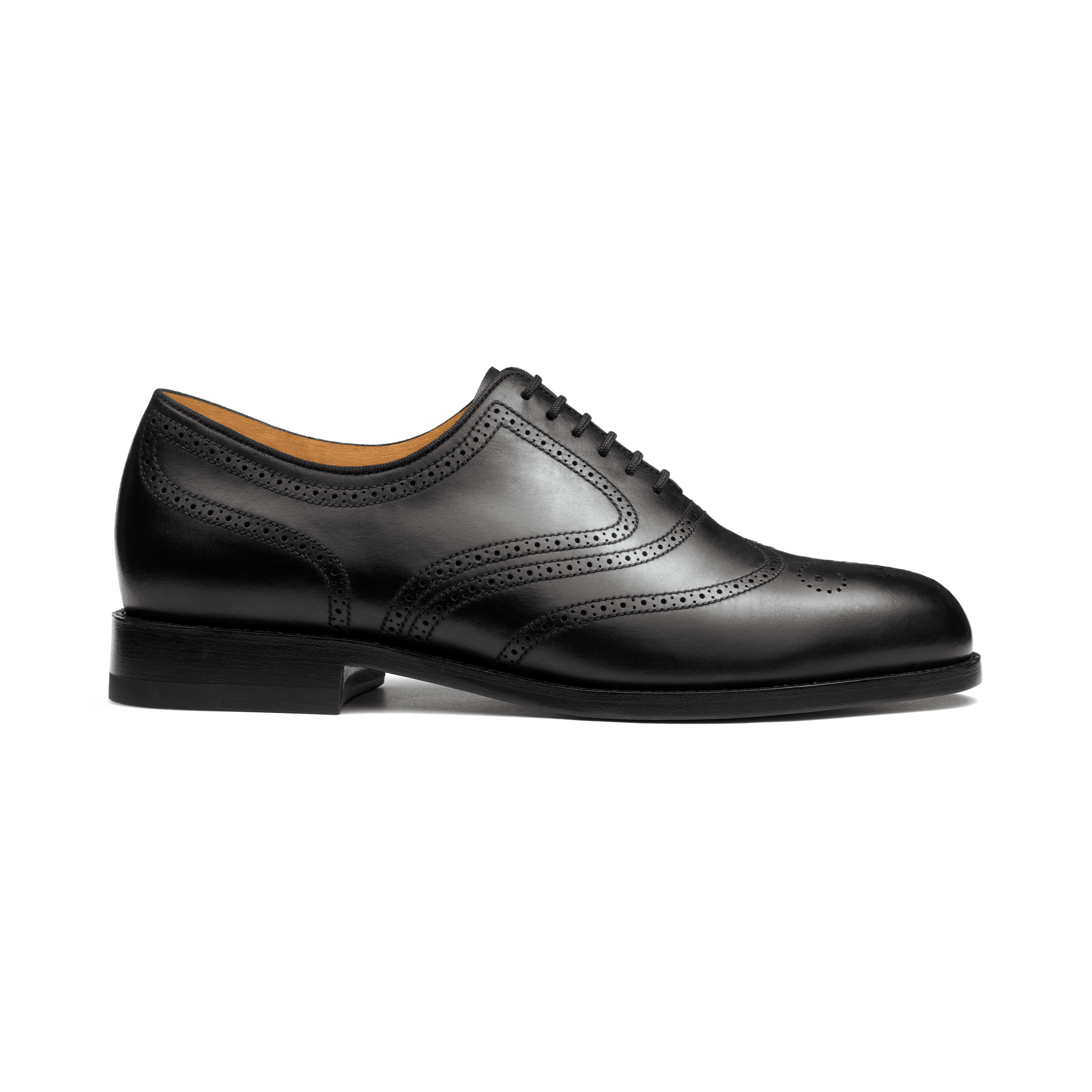 Ultra One Cut Cyclist Oxford Shoe With Perforated Tip[Women Black soft calfskin]
