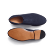Richelieu cycliste fleuri [femme cuir chèvre velours marine]