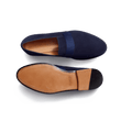 Mocassin smoking [femme cuir veau velours marine]