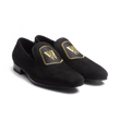 Mocassin Albi avec Blason [homme velours noir]