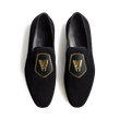 Mocassin Albi avec Blason [homme velours noir]
