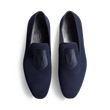 Mocassin Albi avec Blason [homme velours bleu marine]