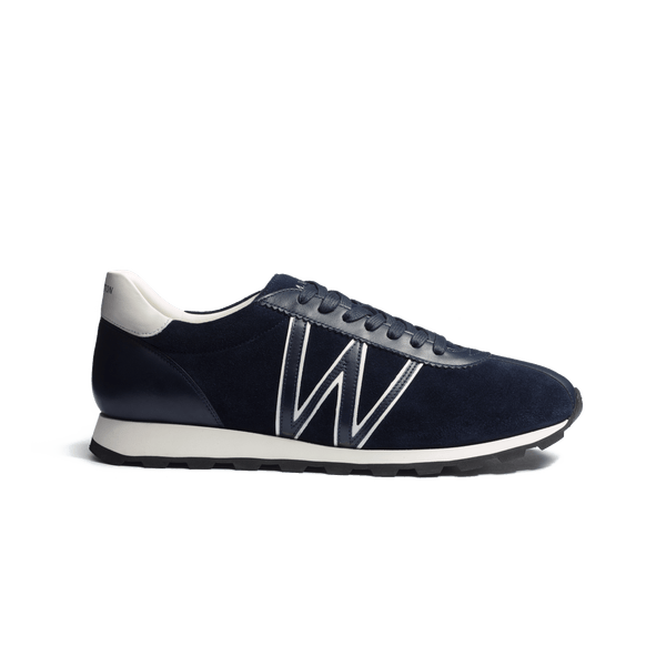 Men's Navy Suede Leather On My Way Sneaker | J.M. Weston