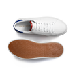 Basket On Time [cuir lisse blanc détails bleus et rouge]