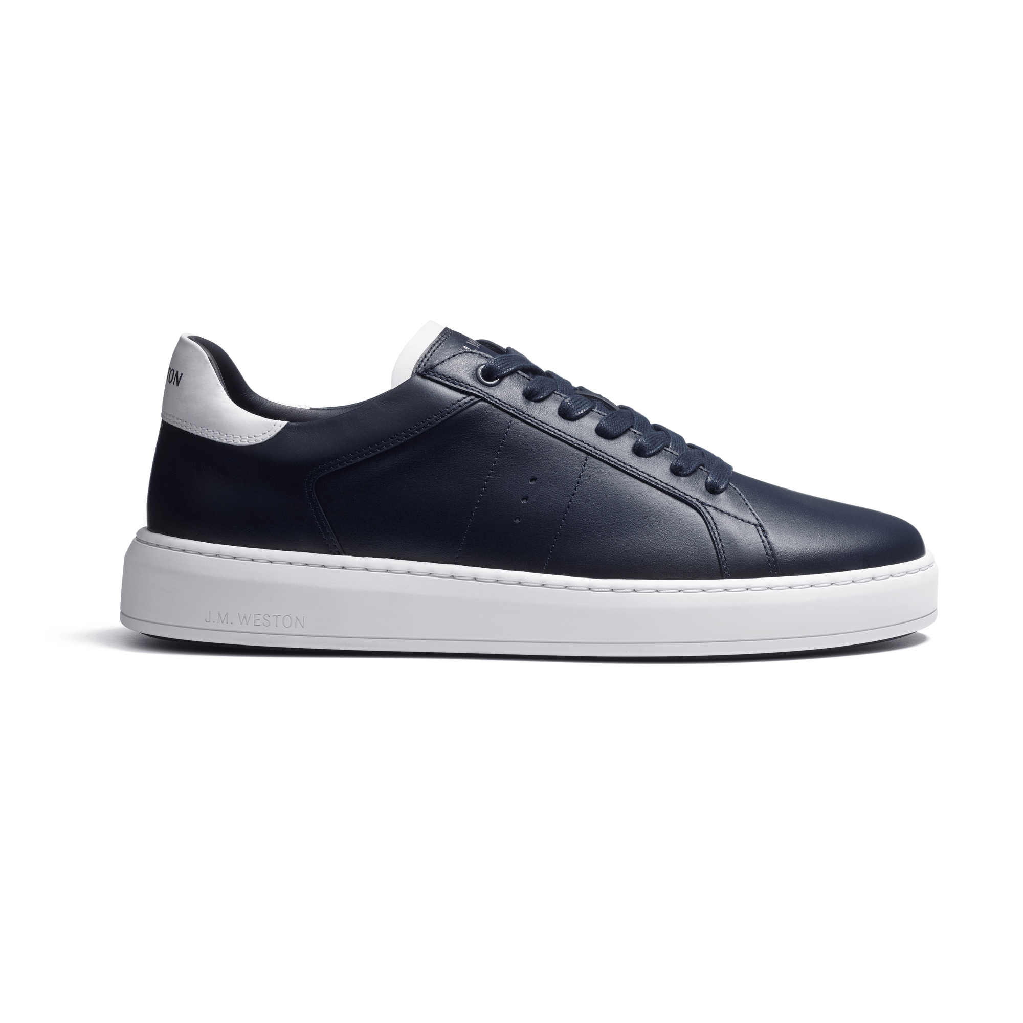 On Time Sneaker [Navy Soft Calfskin With White Details] 