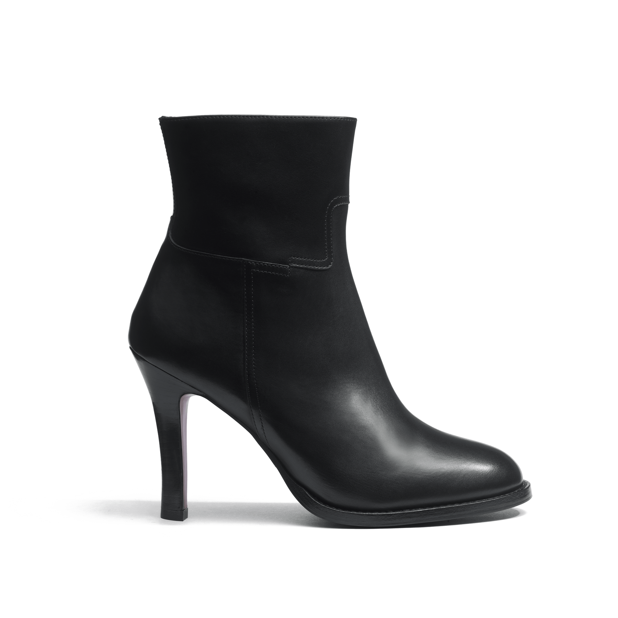 Bottine Cambre zippée à talon 9,5 cm [femme cuir lisse noir]