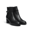 Bottine Jodhpur à talon [femme cuir veau lisse noir]