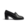Mocassin à talon 5,5 cm [femme cuir lisse noir]