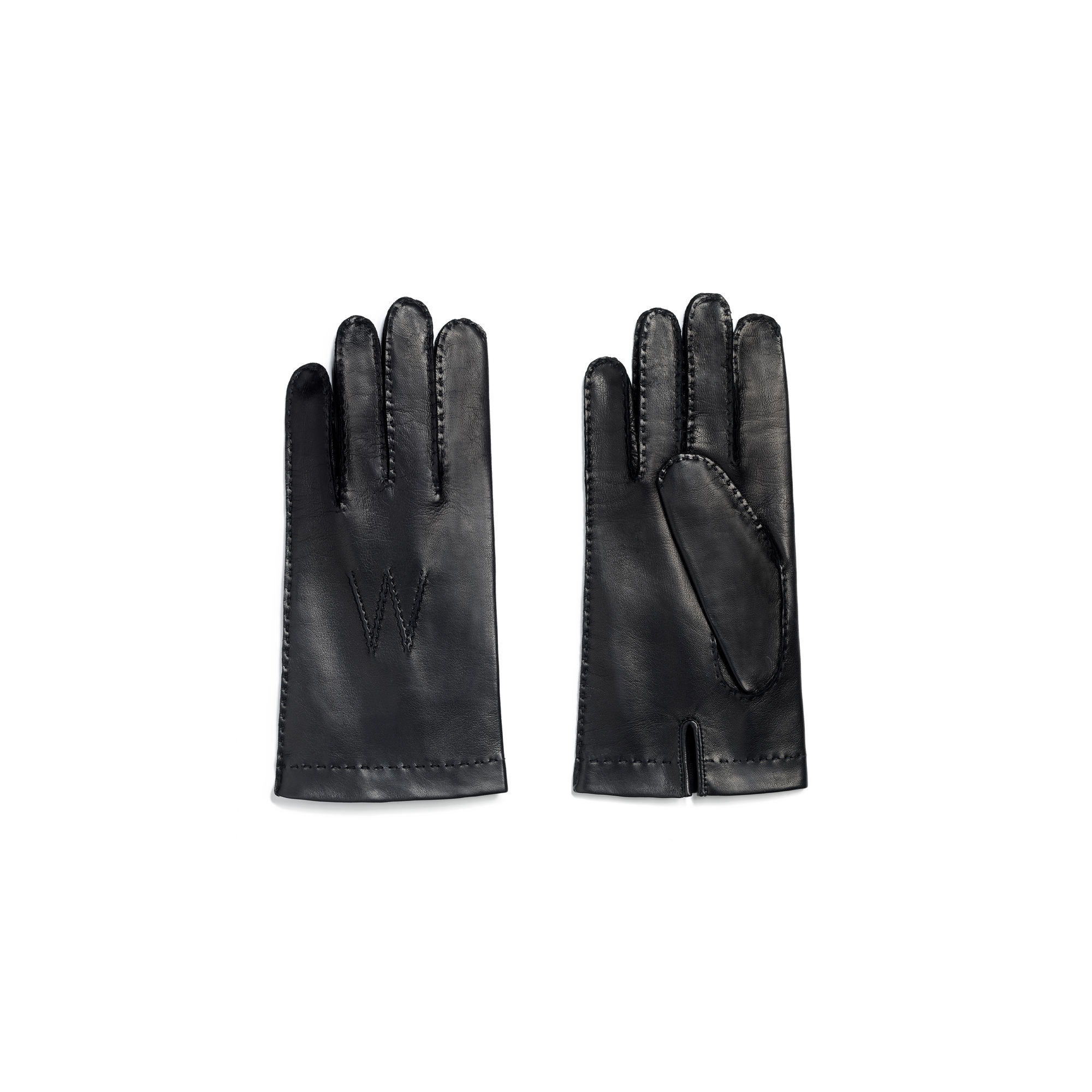 Men's Caractere Gloves[Black lambskin with silk lining]