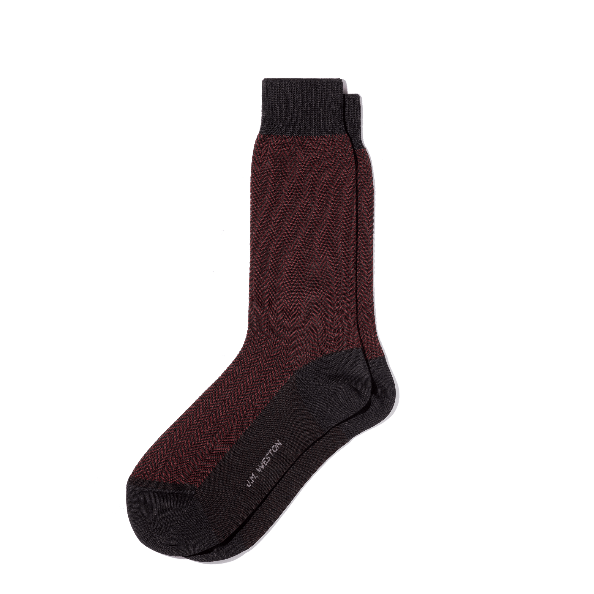 Chaussettes Chevrons Courtes [Coton Bordeaux et noir]