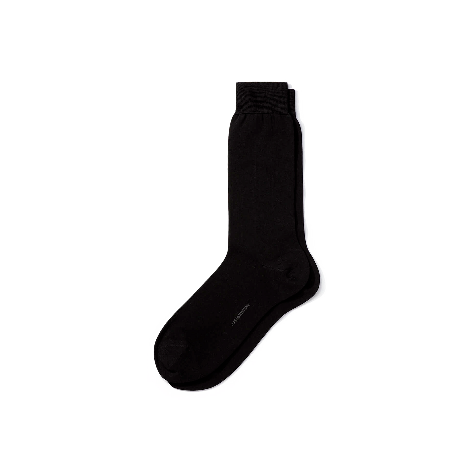 Unribbed Short Socks[Black cotton]