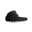 Courcelles Belt[Black suede calfskin & Black calf leather]