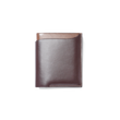 Portefeuille 4 cartes Double You[Cuir veau lisse marron mélèze & cuir veau box marron bergeronette]