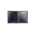 Portefeuille 4 cartes Double You[Cuir veau lisse noir & cuir veau box bleu marine]