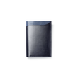 Couverture passeport Double You[Cuir veau lisse noir & cuir veau box bleu marine]