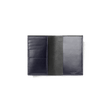 Couverture passeport Double You[Cuir veau lisse noir & cuir veau box bleu marine]