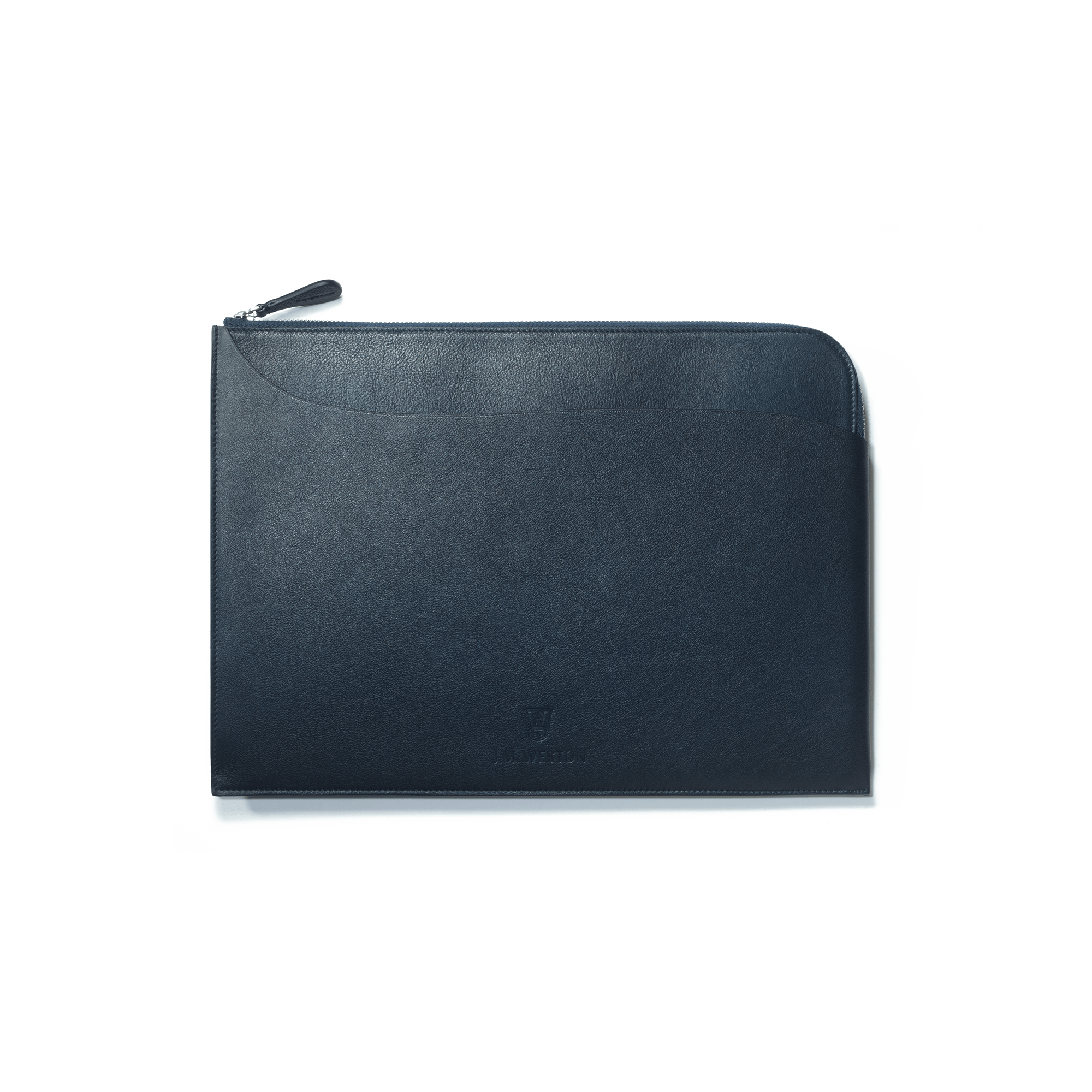 Pochette d'ordinateur Double You [Cuir veau lisse marine]