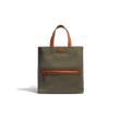 Tote Bag Walker Grand Modèle [Toile kaki & cuir veau lisse bergeronnette]