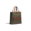 Tote Bag Walker Grand Modèle [Toile kaki & cuir veau lisse bergeronnette]