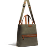 Tote Bag Walker Grand Modèle [Toile kaki & cuir veau lisse bergeronnette]
