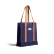 Small tote bag [Blue cotton canvas and vegetal leather]